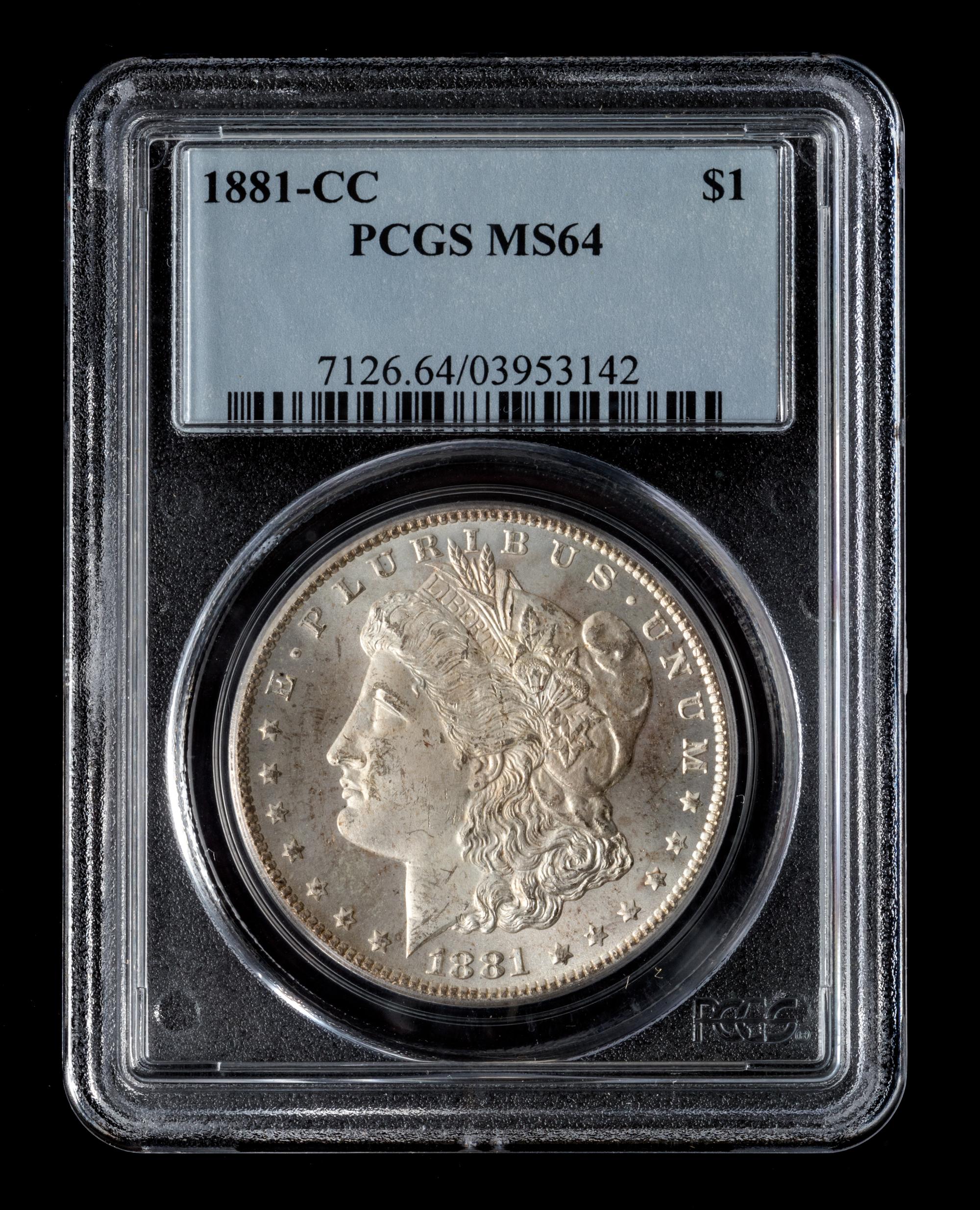 A United States 1881-CC Morgan Silver Dollar Coin