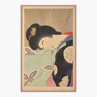 Torii Kotando 鳥居言人 酣睡图 (Japanese b.1900-d.1976)