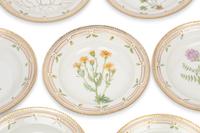 A Set of Twelve Royal Copenhagen Flora Danica Porcelain Soup Bowls