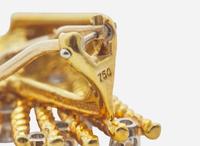 A Pair of 18K Yellow Gold and Diamond Schlumberger Tiffany & Co. Ear Clips