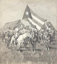 The Flag of Cuba (The Flag of Cuba-Insurgent Calvary Drawn up for a Charge) , 1896