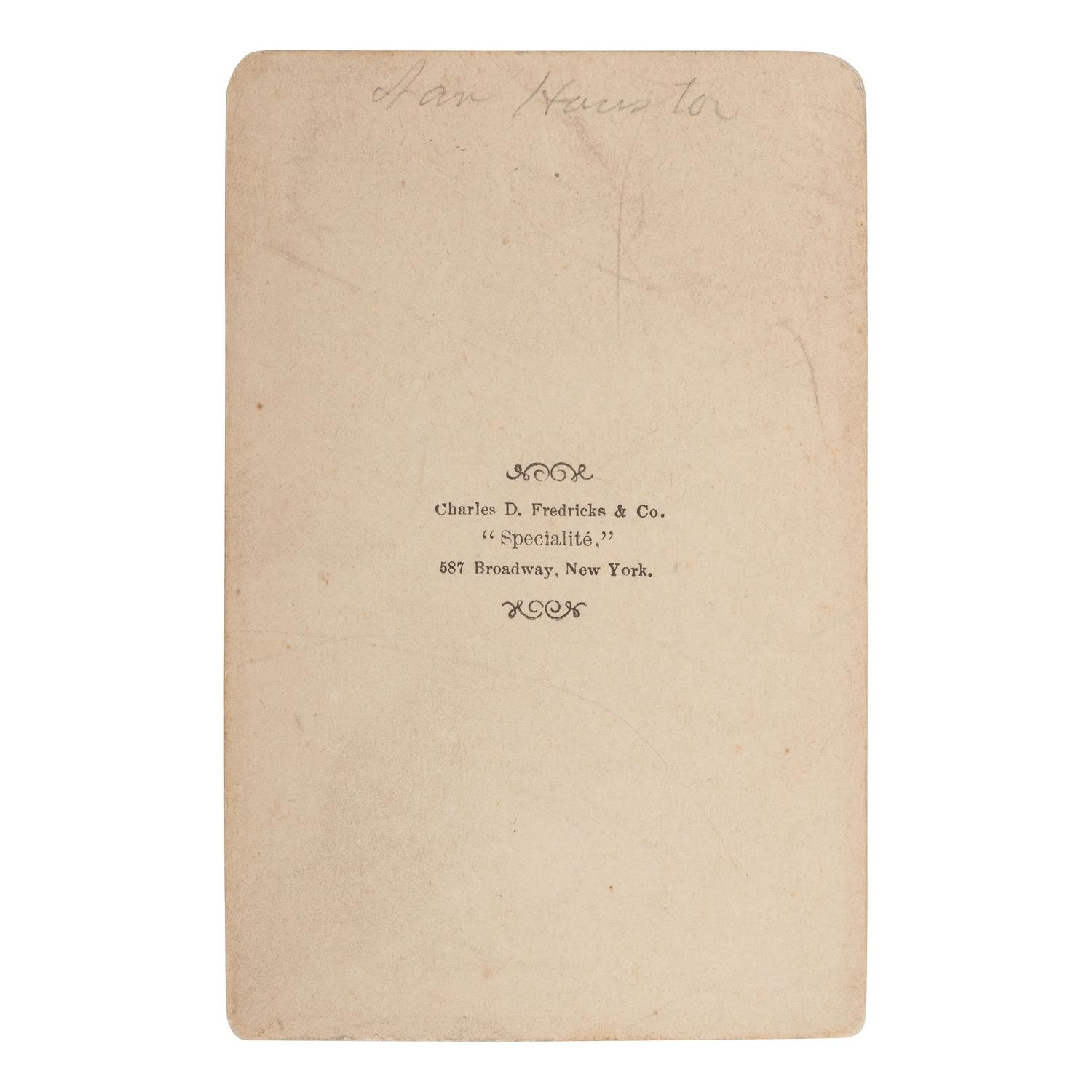 [Texas] (Houston, Sam). Carte de Visite