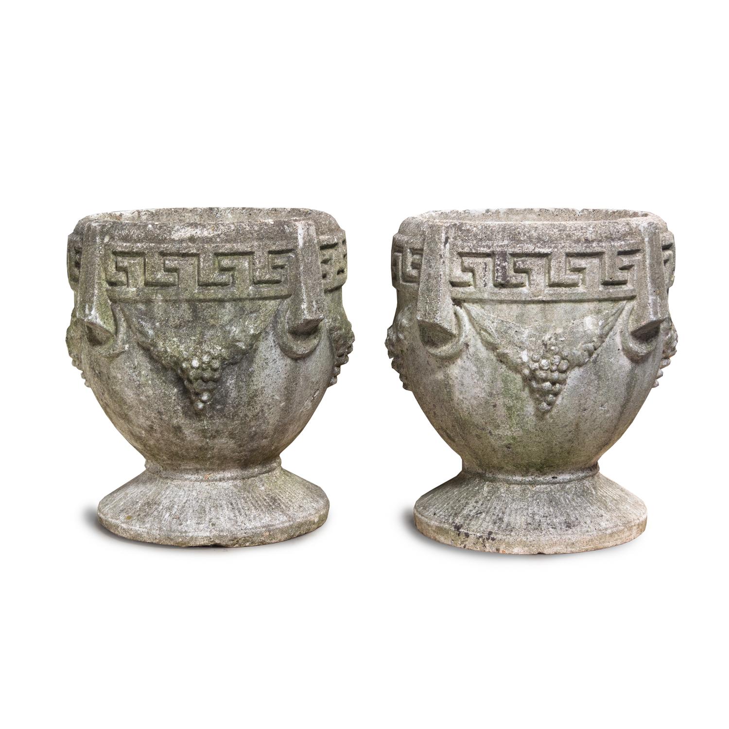 A Pair of Cast Stone Jardinières