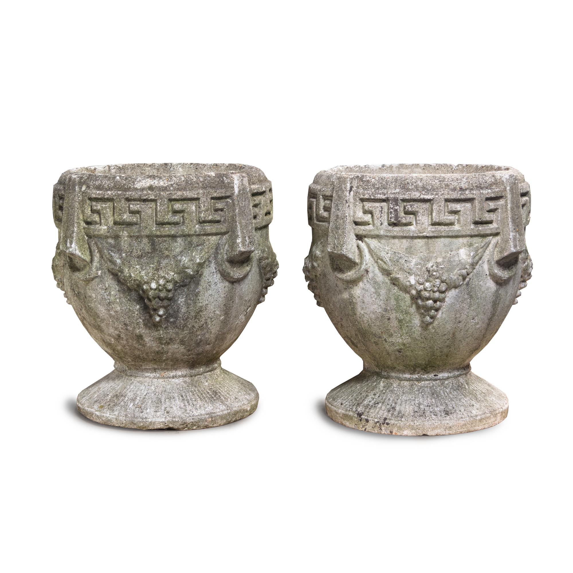 A Pair of Cast Stone Jardinières
