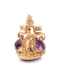 YELLOW GOLD AND AMETHYST FOB PENDANT