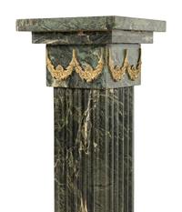 A Pair of Louis XVI Style Gilt Bronze Mounted Marble Pedestals
