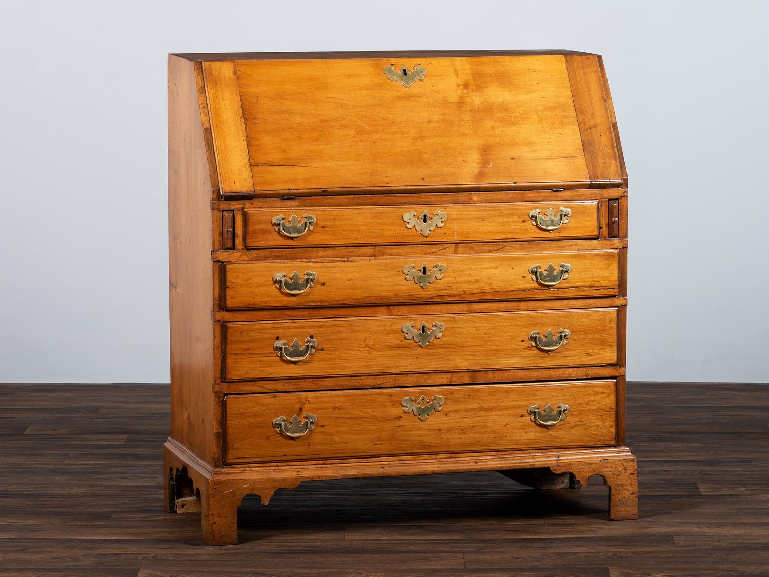 A Chippendale Maple Slant Front Desk