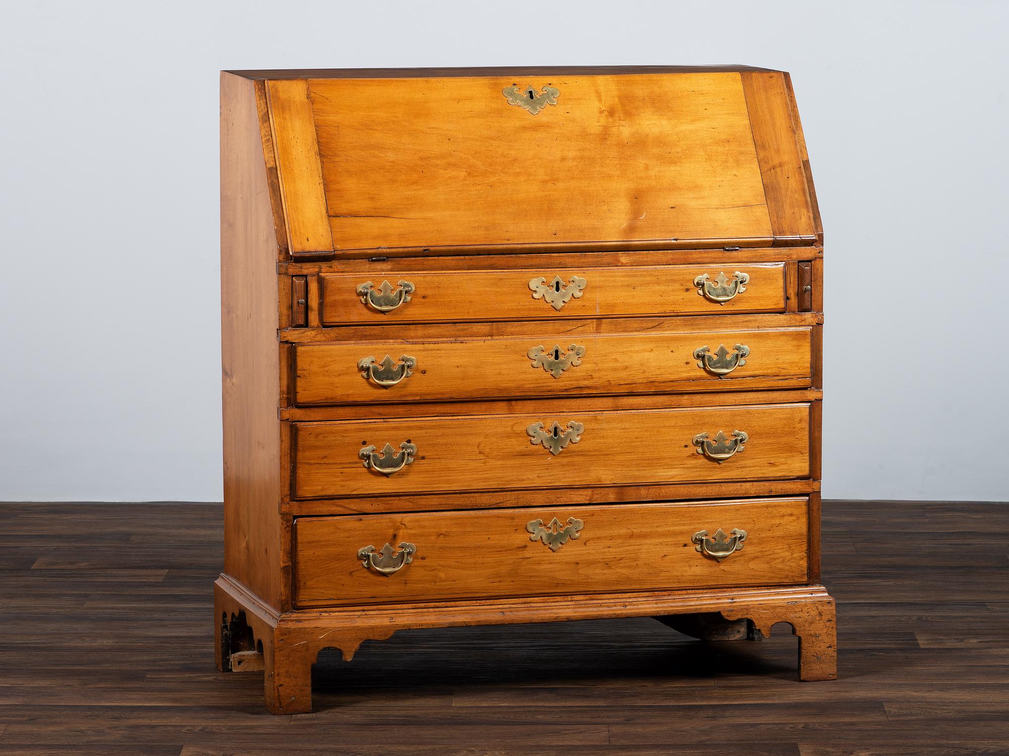 A Chippendale Maple Slant Front Desk