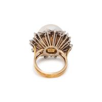 CULTURED PEARL AND DIAMOND RING