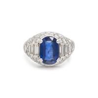 BULGARI, UNHEATED SAPPHIRE AND DIAMOND 'TROMBINO' RING