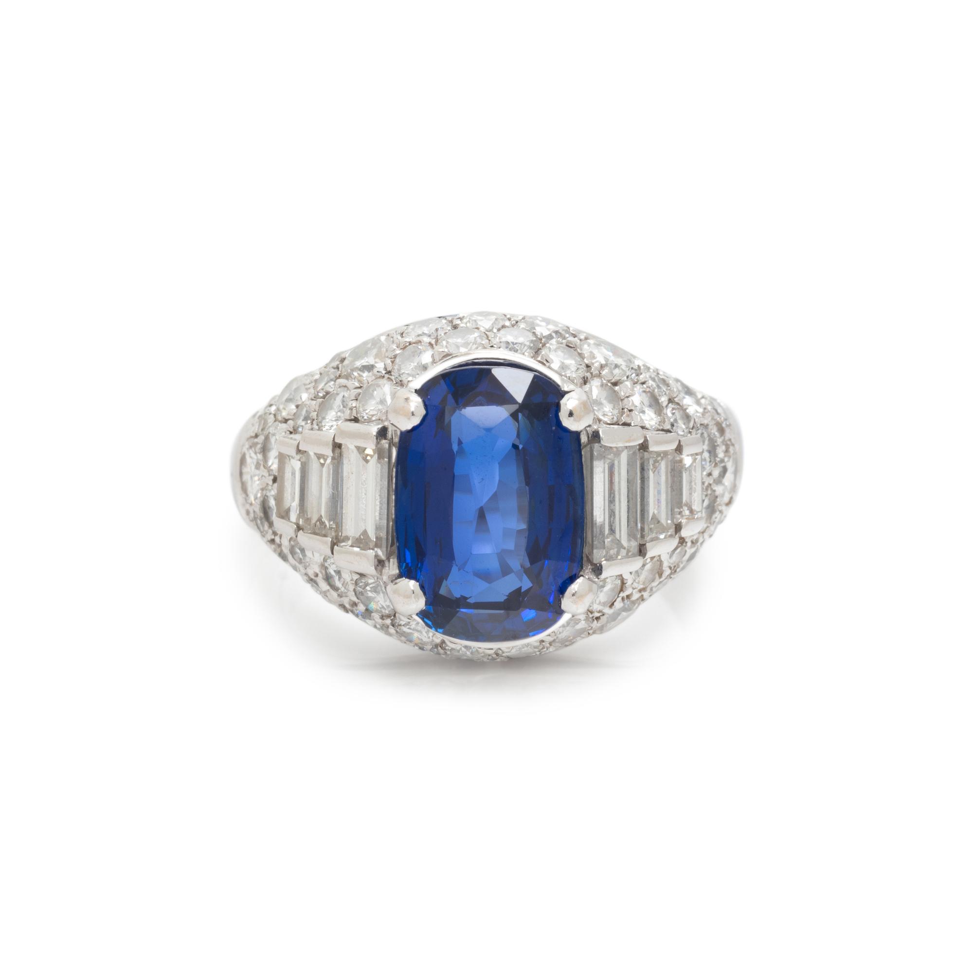 BULGARI, UNHEATED SAPPHIRE AND DIAMOND 'TROMBINO' RING