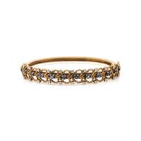 SAPPHIRE, DIAMOND, AND YELLOW GOLD BANGLE BRACELET