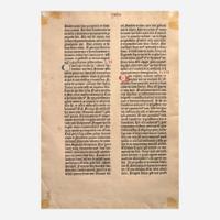 [Early Printing] [Hunter, Dard] (Gutenberg, Johann) Leaf from the Gutenberg Bible