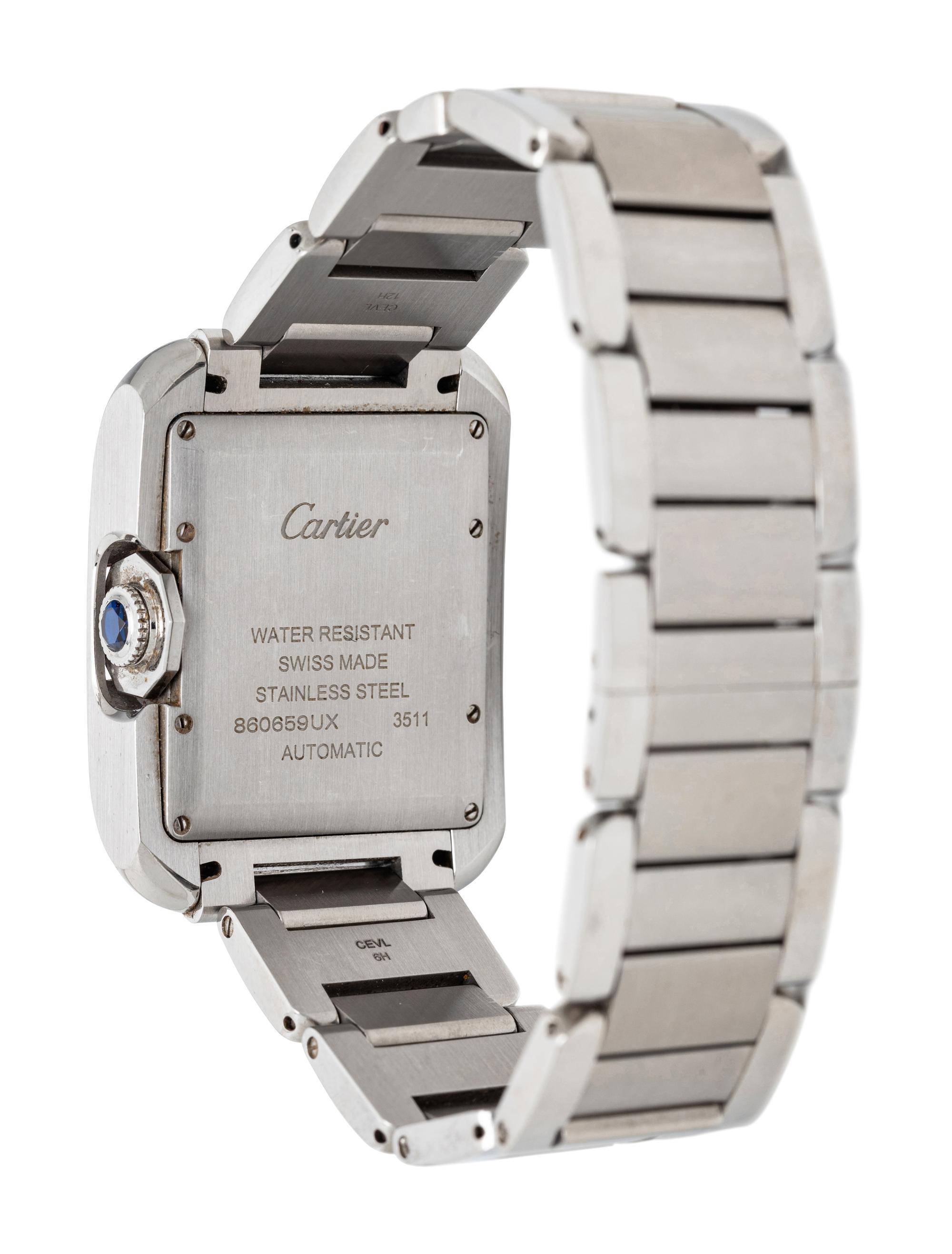 CARTIER, REF. 3511 STAINLESS STEEL 'TANK ANGLAISE' WATCH