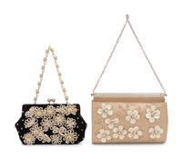 Two Valentino Embellished Satin Frame Purses