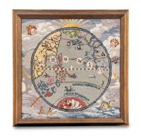 A Pair of English Needlepoint Geographic Panels