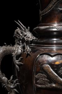 A Large Japanese Bronze Floor Vase