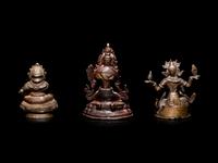 Three Sino-Tibetan Gilt Bronze Figures of Bodhisattva
