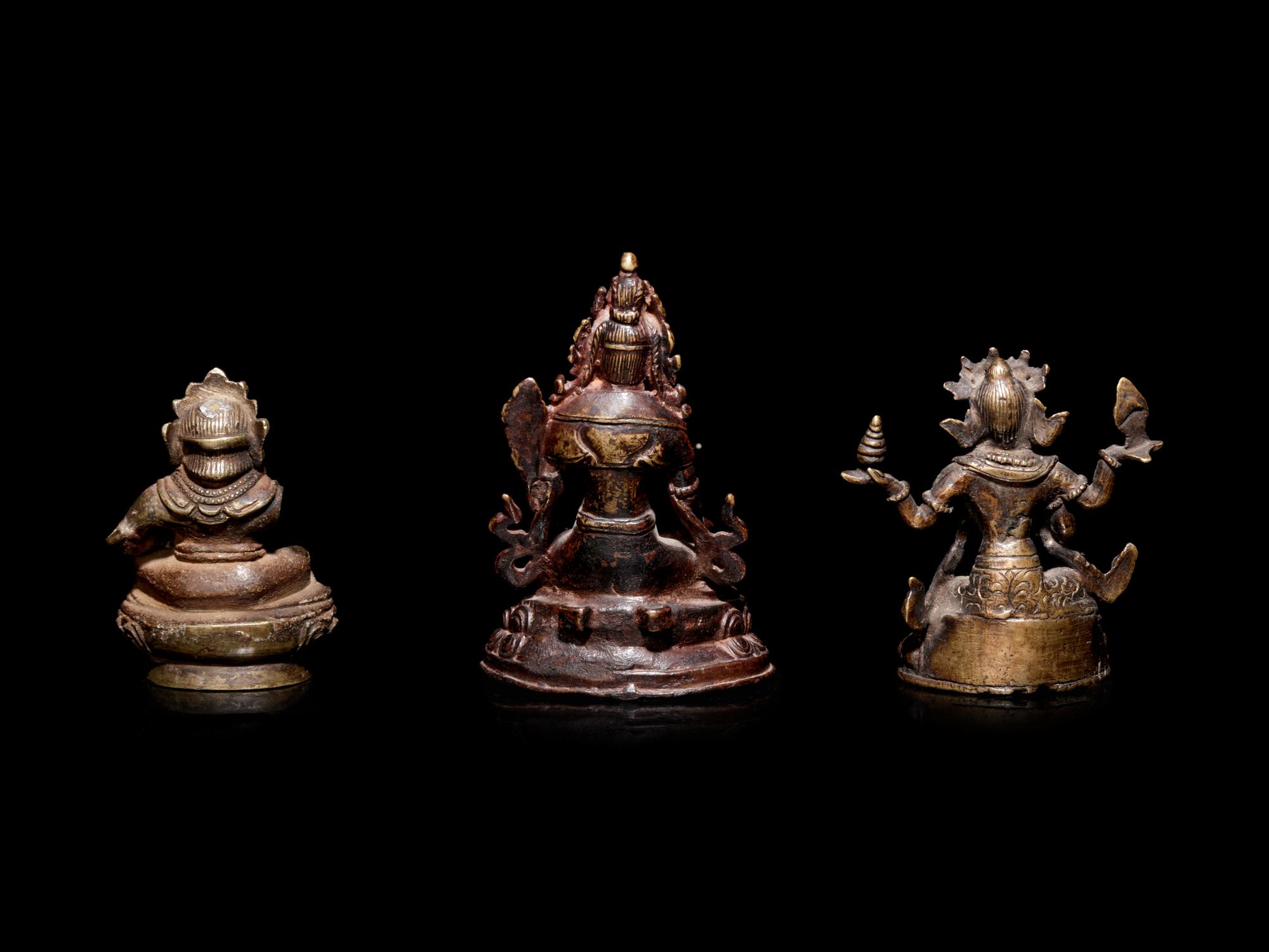 Three Sino-Tibetan Gilt Bronze Figures of Bodhisattva
