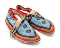 Sioux Beaded Buffalo Hide Moccasins