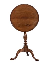 A Chippendale Walnut Dished and Tilt Top Candlestand
