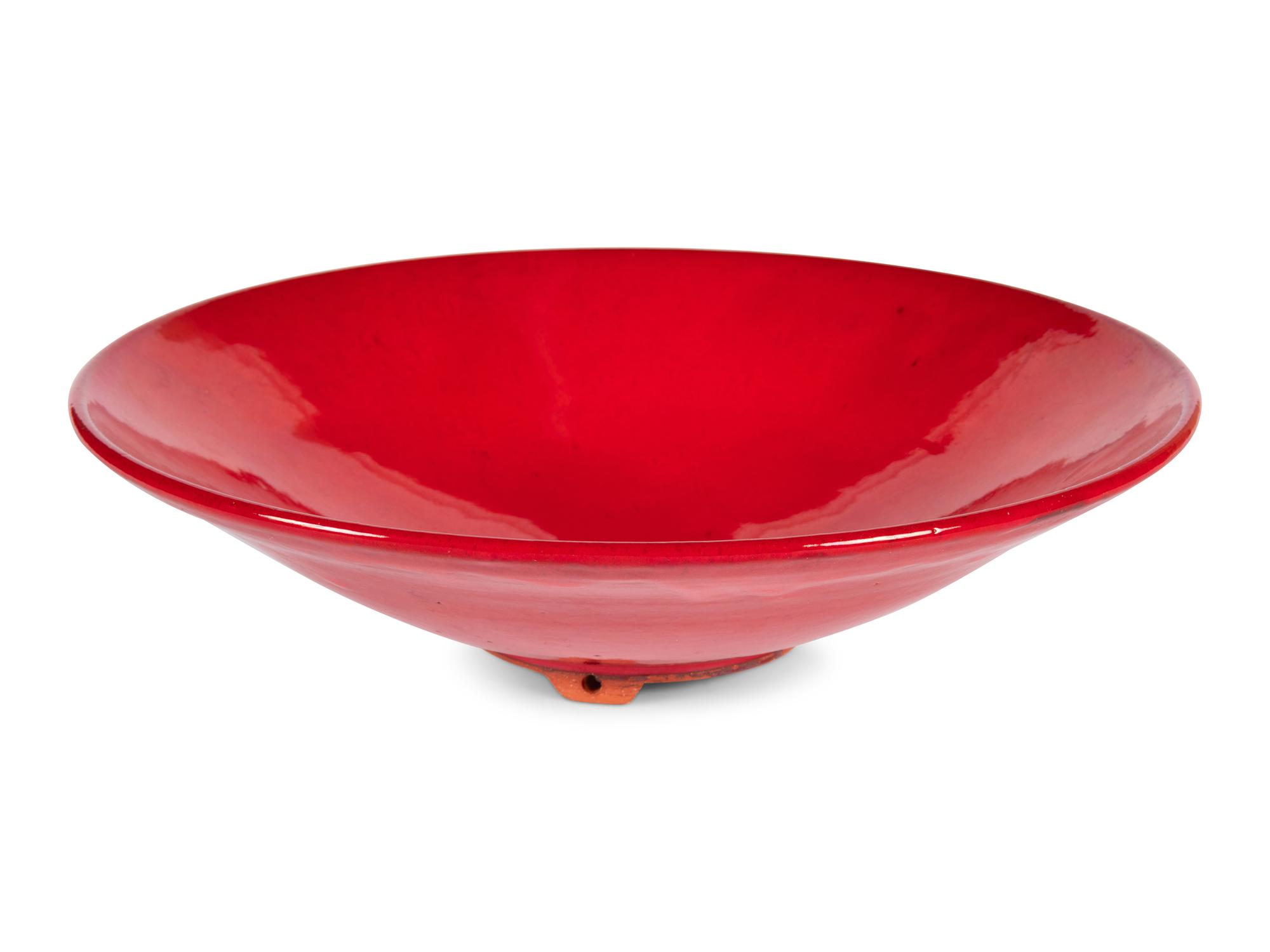 A Red Glazed Pottery Bowl