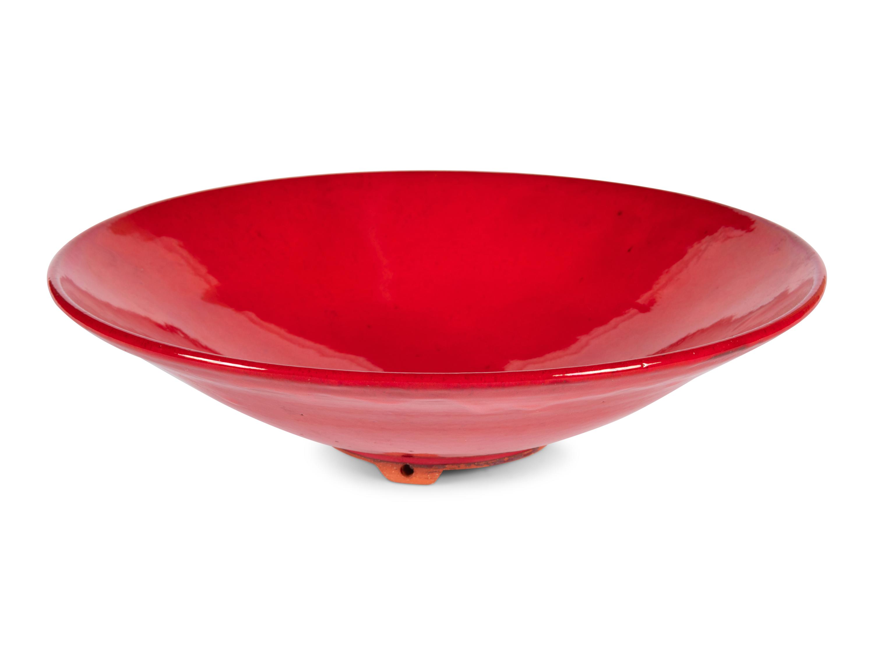 A Red Glazed Pottery Bowl