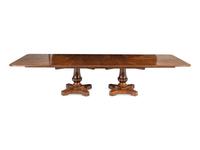 A Brass Inlaid Walnut Two-Pedestal Dining Table