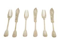 A Belgian .800 Silver Fish Service — 19TH CENTURY