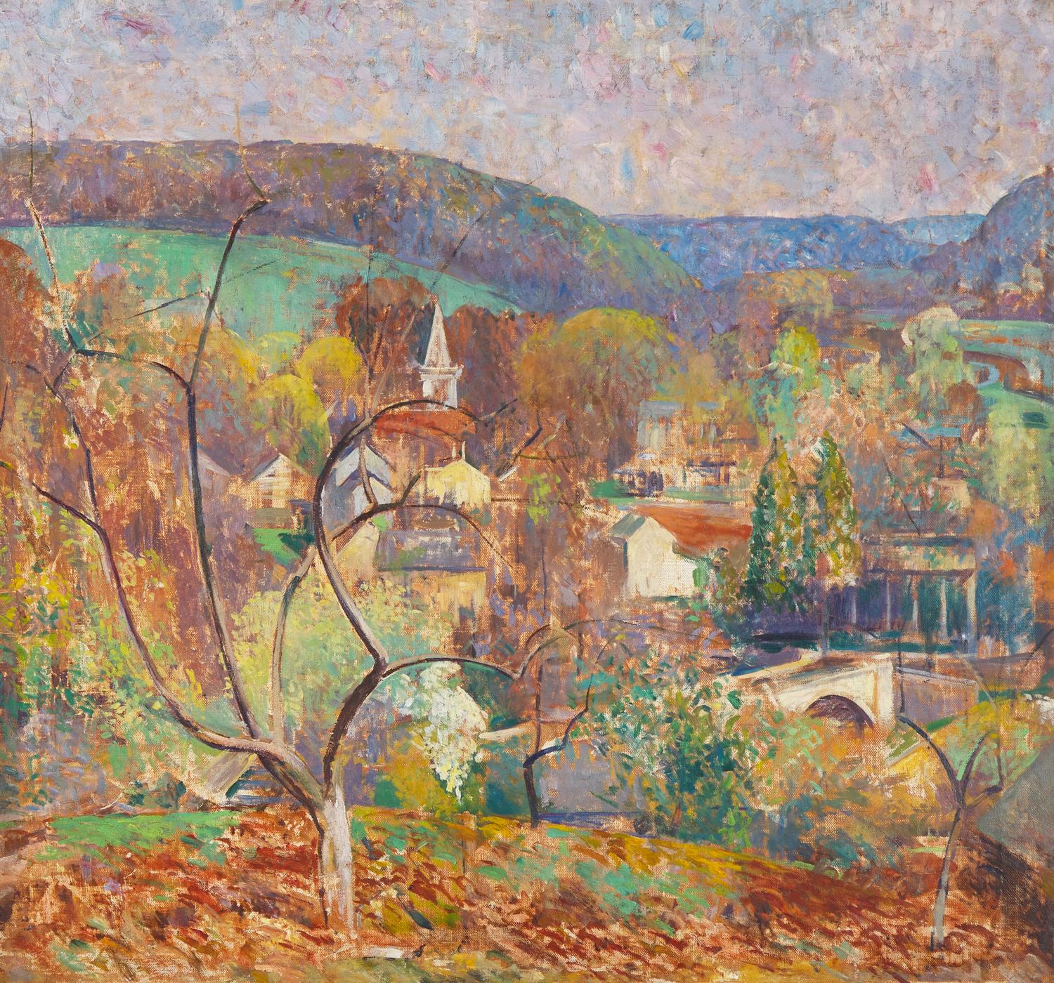 Clarence Raymond Johnson (American, 1894-1981) — Lambertville in Spring