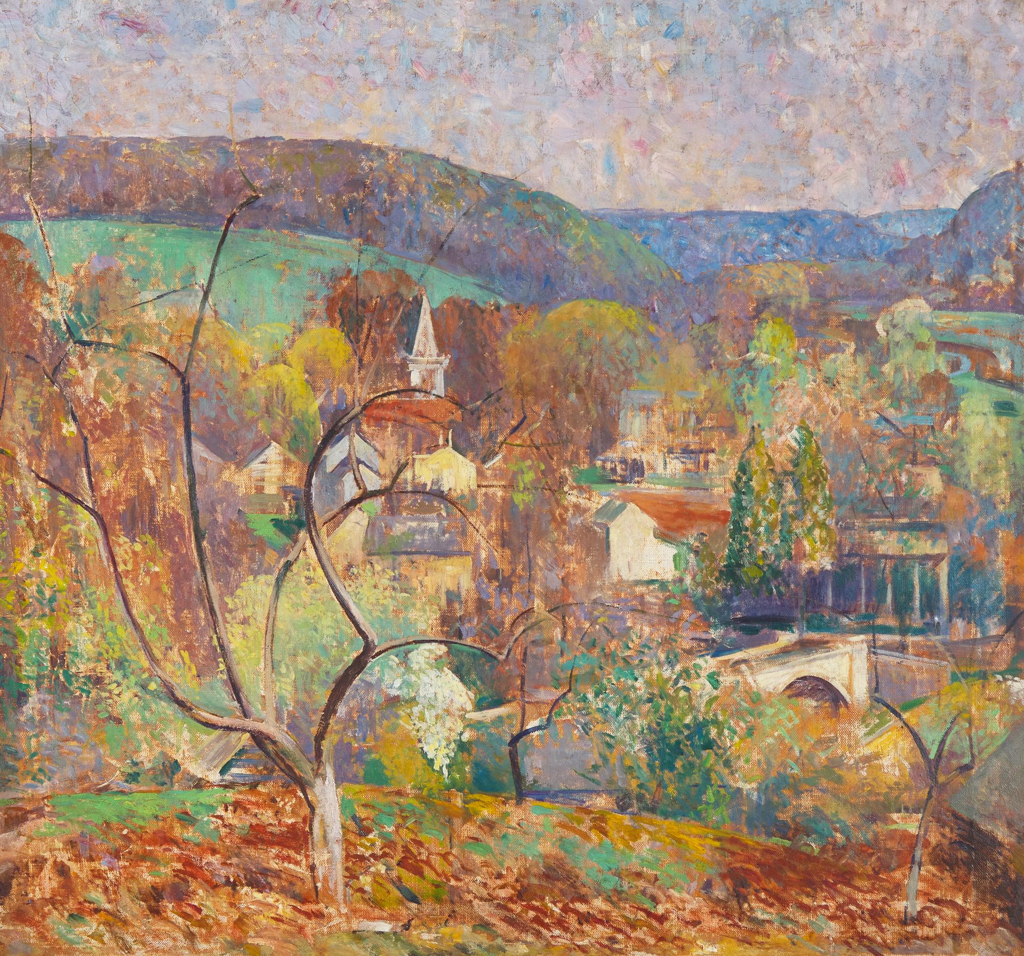 Clarence Raymond Johnson (American, 1894-1981) — Lambertville in Spring
