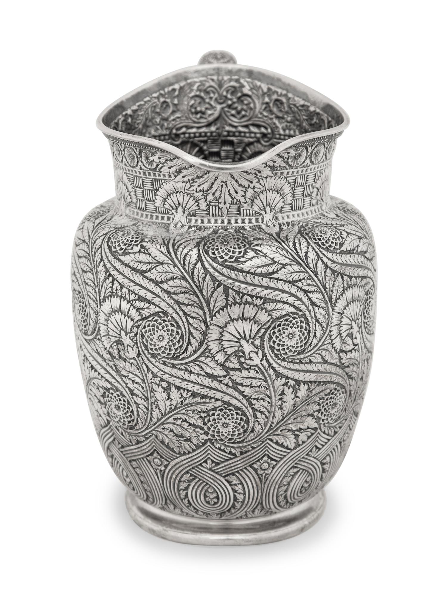 A Tiffany and Co. Silver Arabesque Water Pitcher