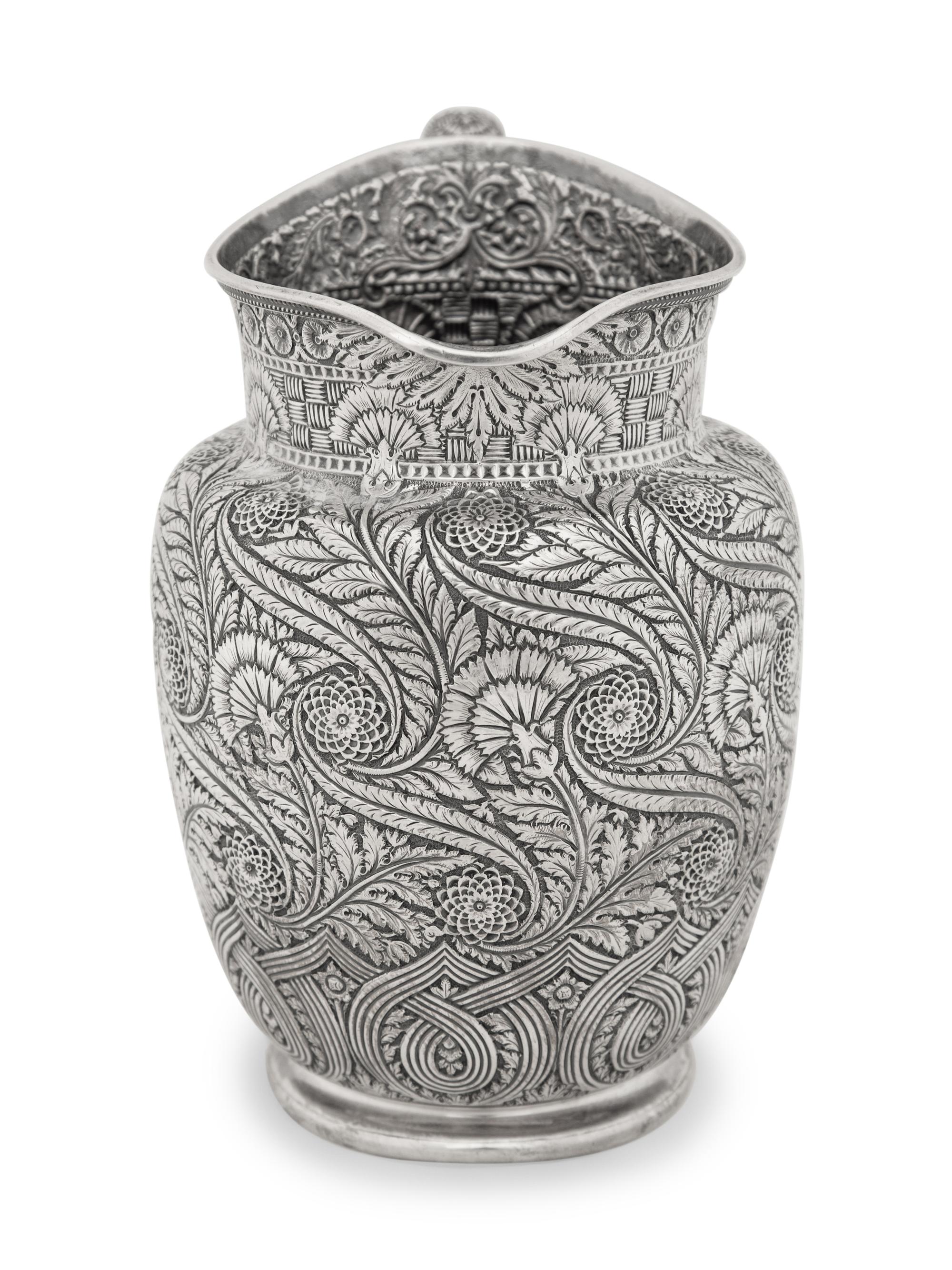 A Tiffany and Co. Silver Arabesque Water Pitcher
