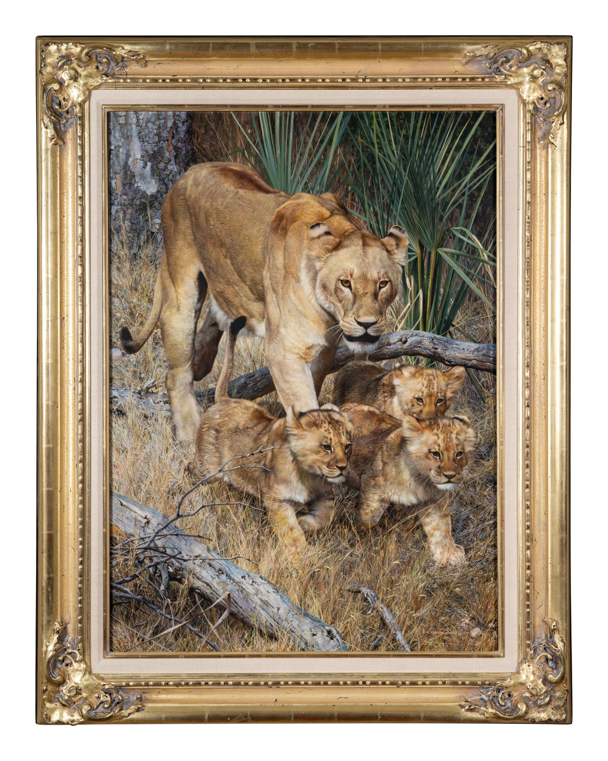 On a Journey - Lioness and Cubs