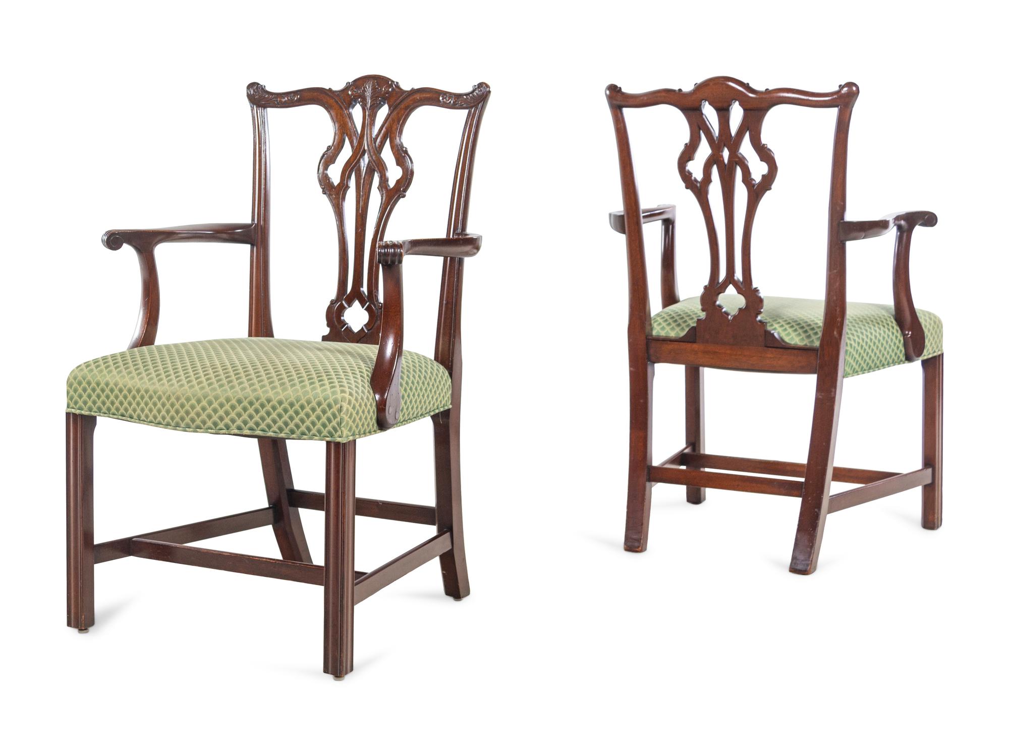 A Set of Ten George III Style Mahogany Armchairs