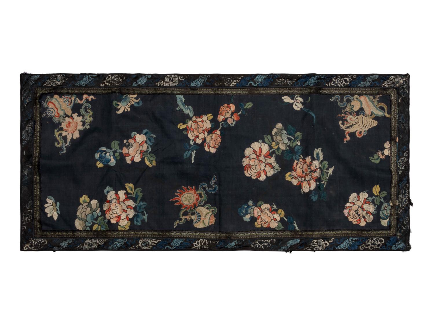 Seven Chinese Embroidered and Woven Silk Panels