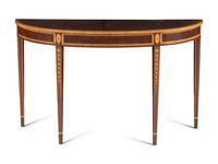 A George III Style Mahogany and Marquetry Console Table