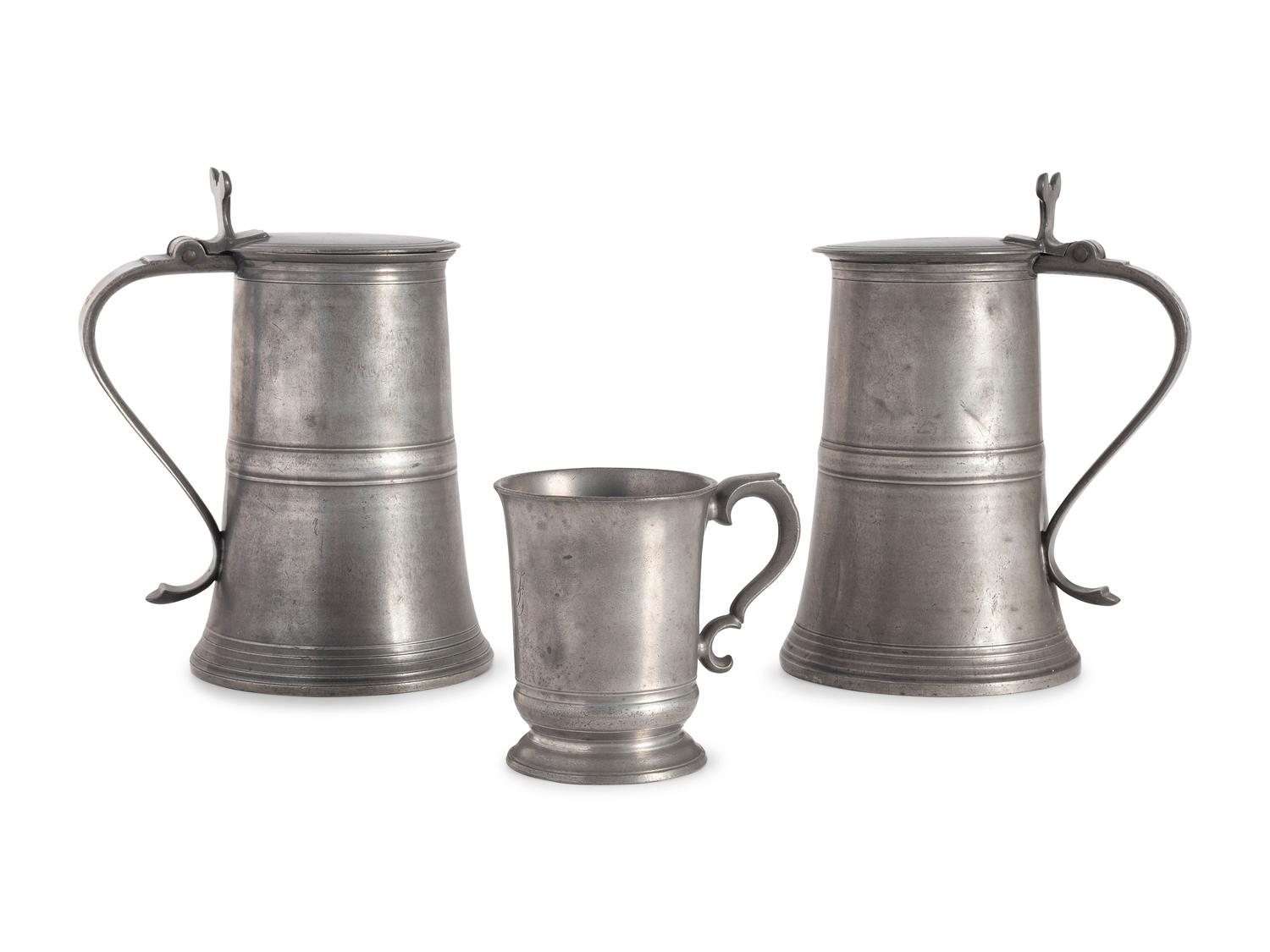 Three English Pewter Table Articles