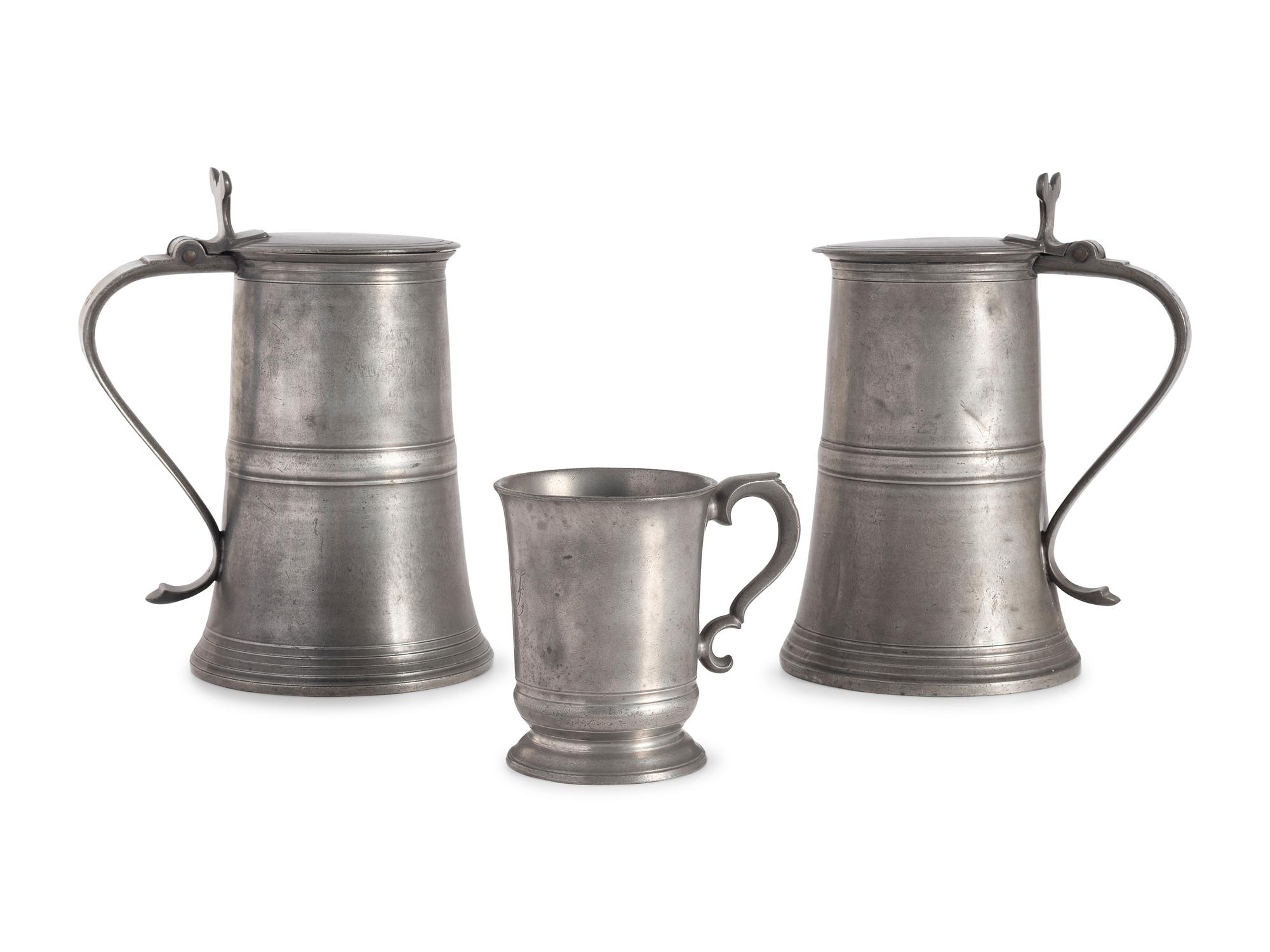Three English Pewter Table Articles