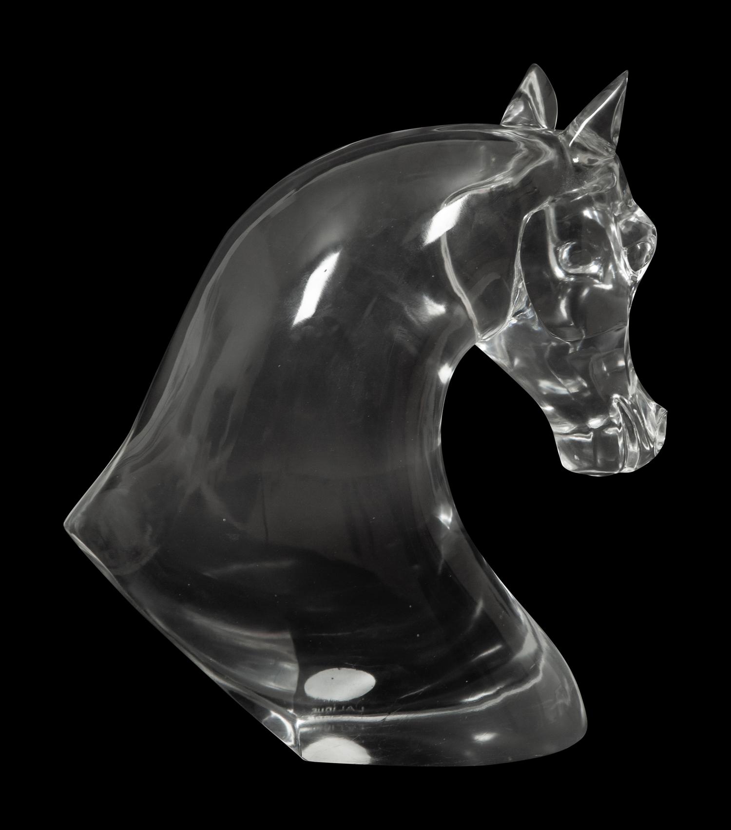 A Lalique Tête de Cheval Sculpture