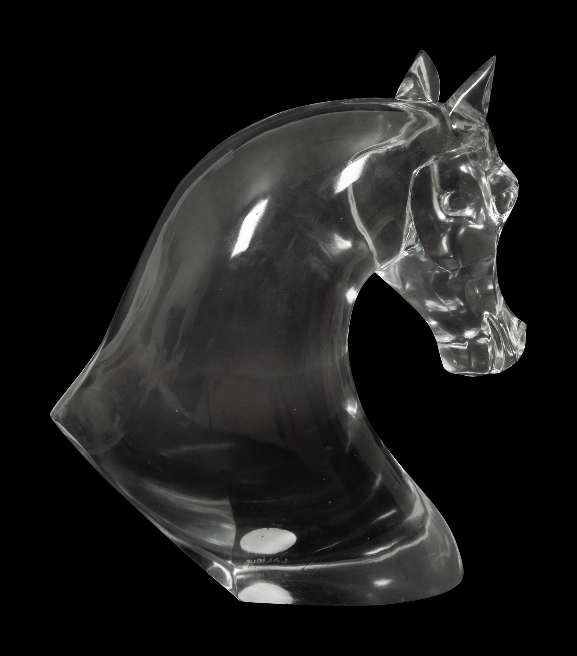 A Lalique Tête de Cheval Sculpture