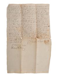 [SLAVERY & ABOLITION]. Manuscript bill of sale for two enslaved individuals, Dine and Cato. New Jersey, 12 April 1802.