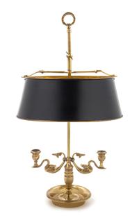 An Empire Style Gilt Metal Bouillotte Lamp Height overall 25 inches. — 20TH CENTURY