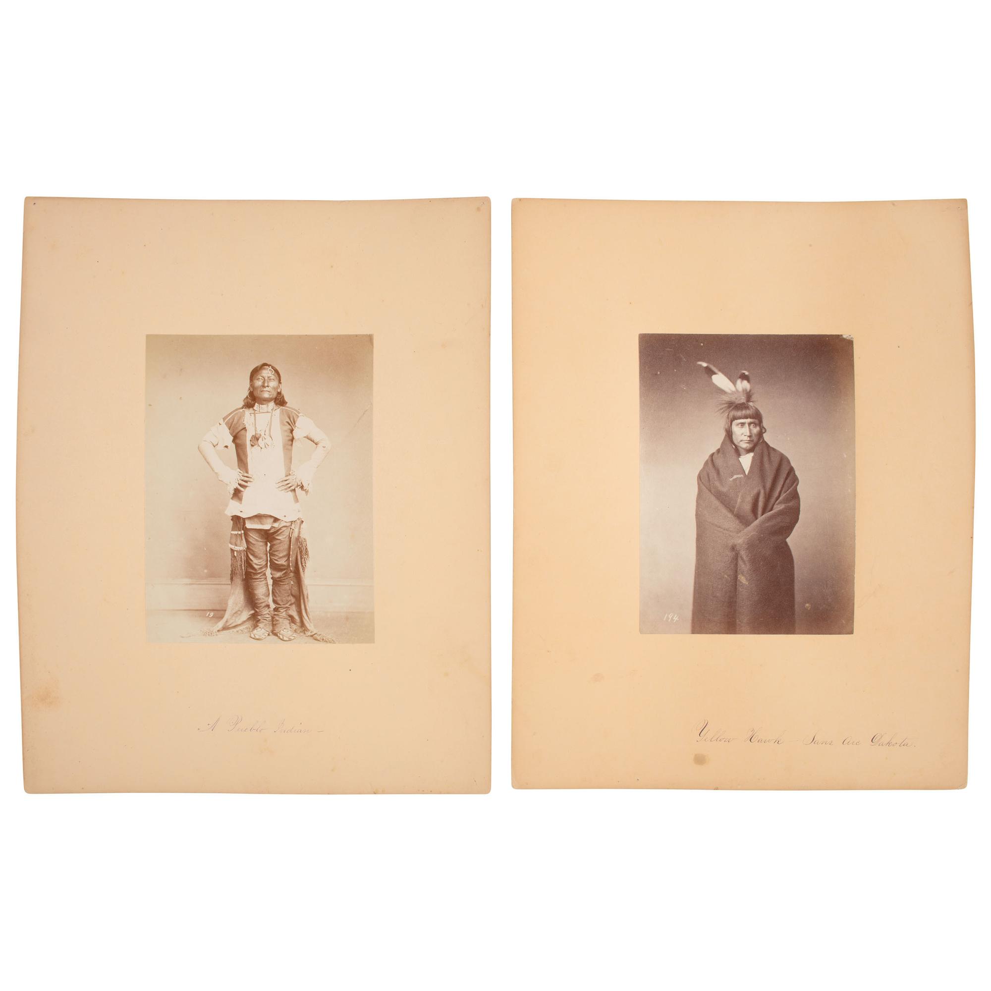 Antonio Zeno Shindler AND William Henry Jackson (Bulgarian, 1823-1899 / American, 1843-1942) — Portraits of Native American Subjects 1868, 1869