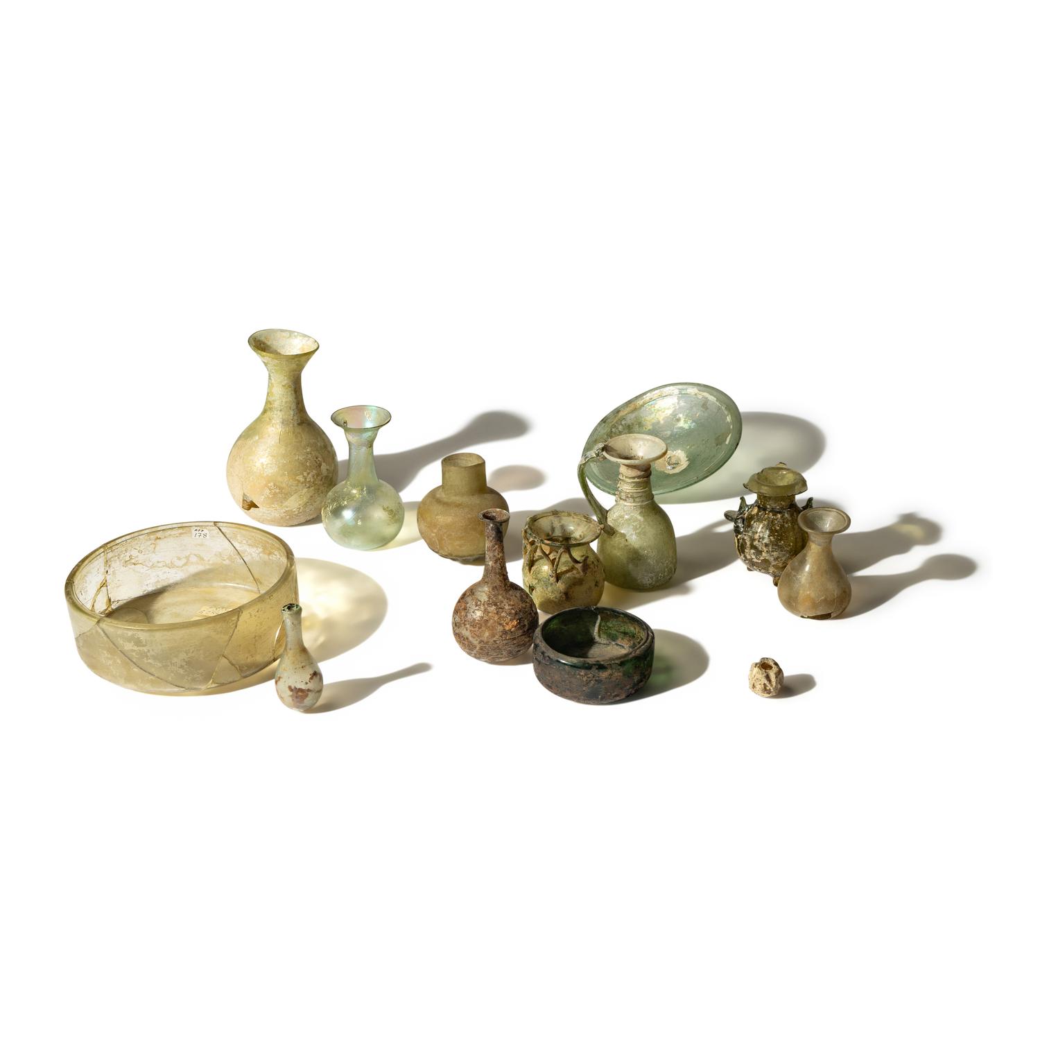 43 Roman Glass Vessels and Fragments