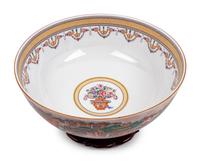 A Mottahedeh Chinese Export Decorated Porcelain Punch Bowl