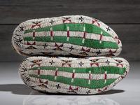 Cheyenne Fully Beaded Buffalo Hide Moccasins
