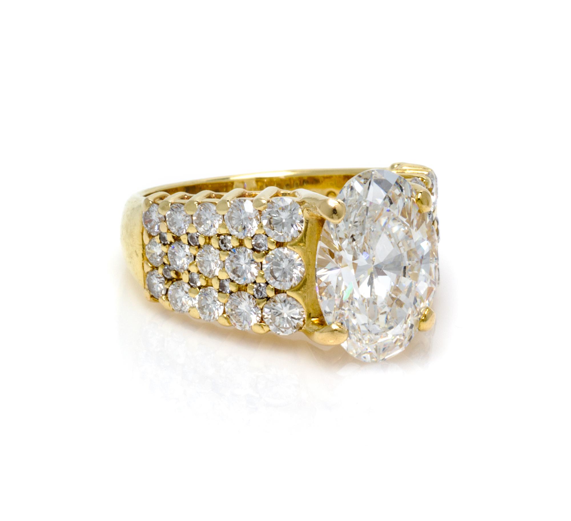 An 18 Karat Yellow Gold and Diamond Ring, 5.20 dwts.