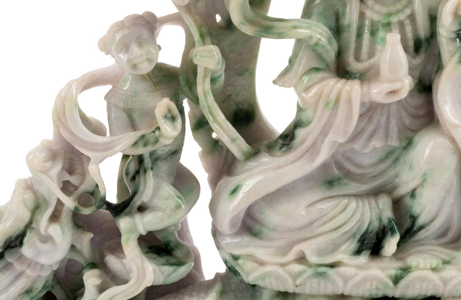 A Chinese Export Carved Hardstone Figural Group
