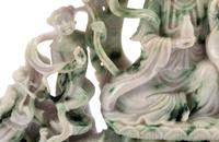 A Chinese Export Carved Hardstone Figural Group